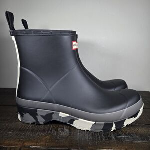 NEW Hunter Play Boot Short Colour Splash Mens Size 12 Rain Boot Waterproof Black